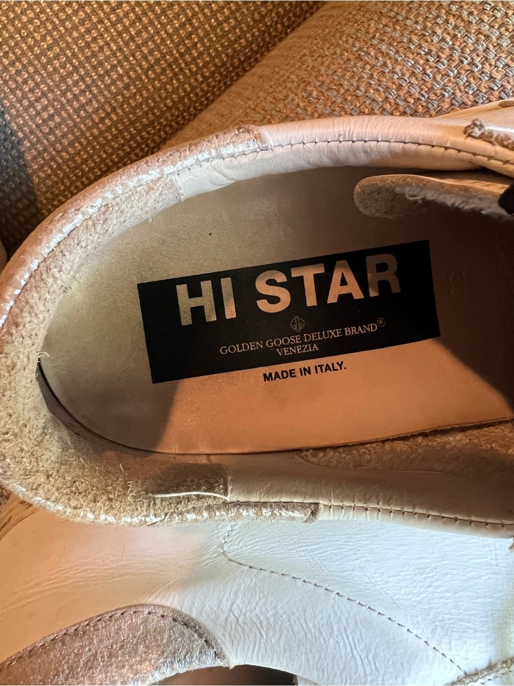 Golden Goose White Leather Superstar Sneakers with Gray Star - Picture 7 of 8